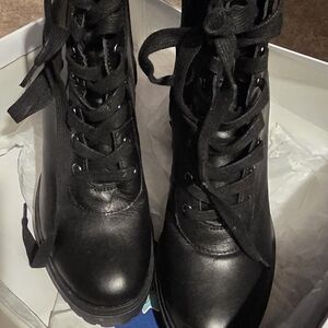 Steve Madden Black Lace-Up Women's Boots